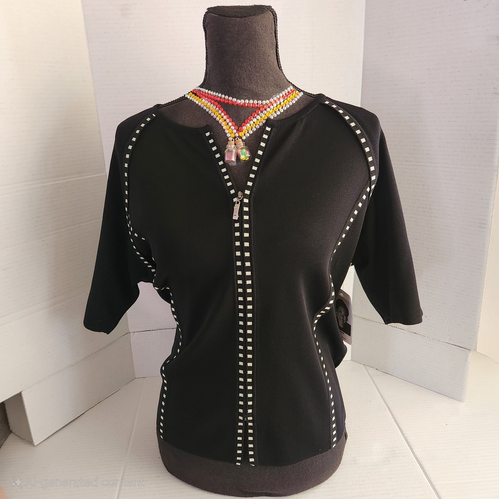 Misook Black Petite Top